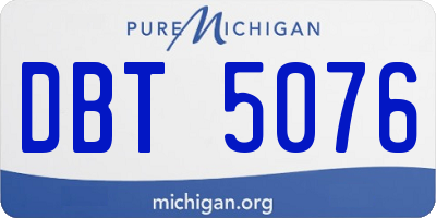 MI license plate DBT5076