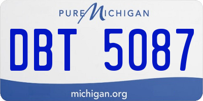 MI license plate DBT5087