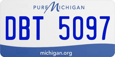 MI license plate DBT5097