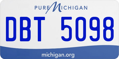 MI license plate DBT5098