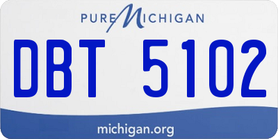 MI license plate DBT5102