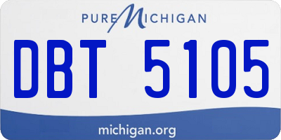 MI license plate DBT5105