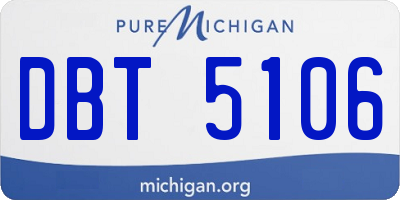 MI license plate DBT5106