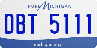 MI license plate DBT5111