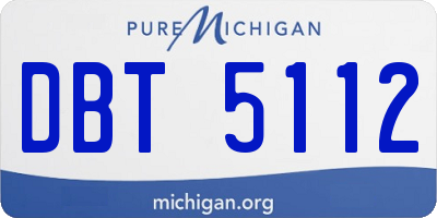 MI license plate DBT5112