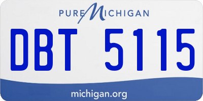 MI license plate DBT5115