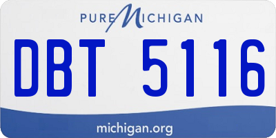 MI license plate DBT5116