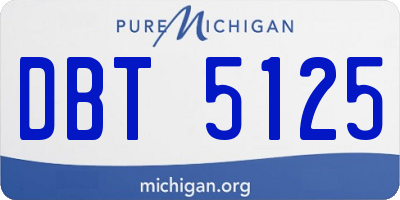 MI license plate DBT5125
