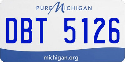 MI license plate DBT5126