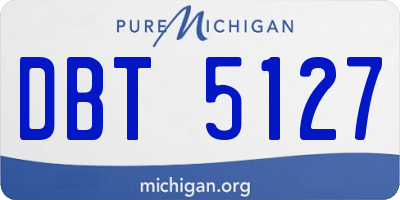 MI license plate DBT5127
