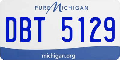 MI license plate DBT5129