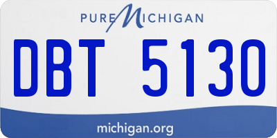MI license plate DBT5130