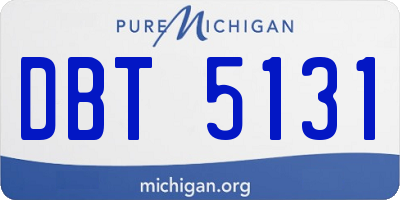 MI license plate DBT5131