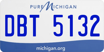MI license plate DBT5132