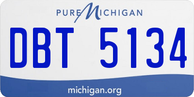 MI license plate DBT5134