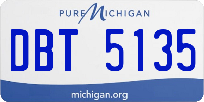 MI license plate DBT5135