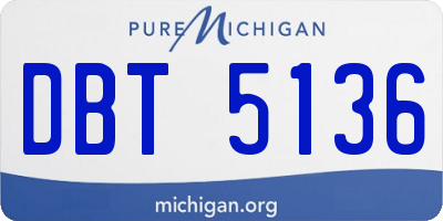 MI license plate DBT5136