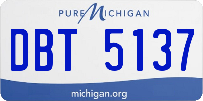 MI license plate DBT5137