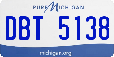 MI license plate DBT5138