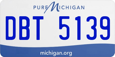 MI license plate DBT5139
