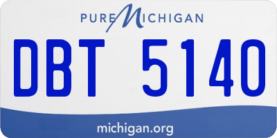 MI license plate DBT5140