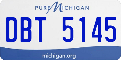 MI license plate DBT5145