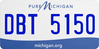 MI license plate DBT5150