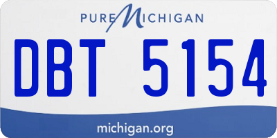 MI license plate DBT5154