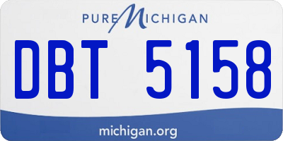 MI license plate DBT5158