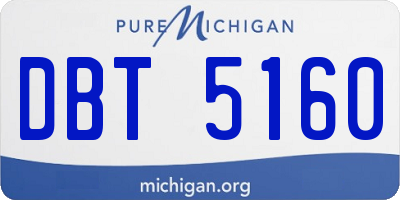 MI license plate DBT5160