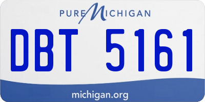 MI license plate DBT5161