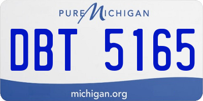 MI license plate DBT5165