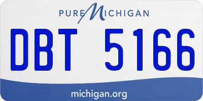 MI license plate DBT5166