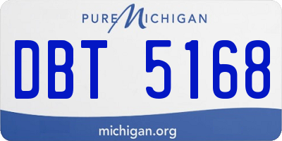 MI license plate DBT5168