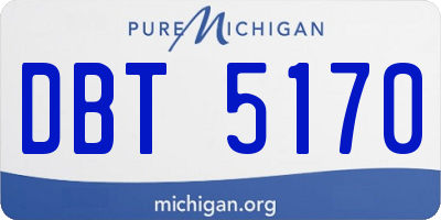 MI license plate DBT5170