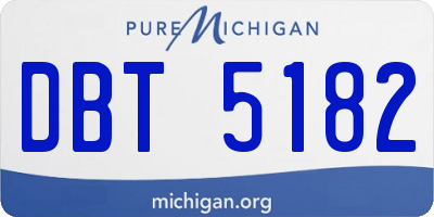 MI license plate DBT5182