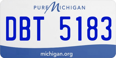MI license plate DBT5183