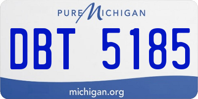 MI license plate DBT5185