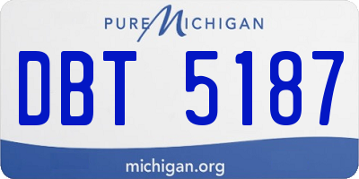 MI license plate DBT5187