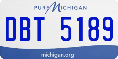 MI license plate DBT5189