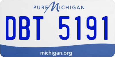 MI license plate DBT5191