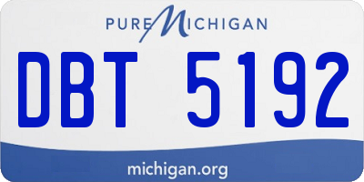 MI license plate DBT5192