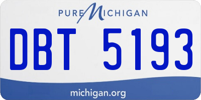 MI license plate DBT5193