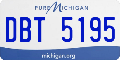 MI license plate DBT5195
