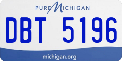 MI license plate DBT5196