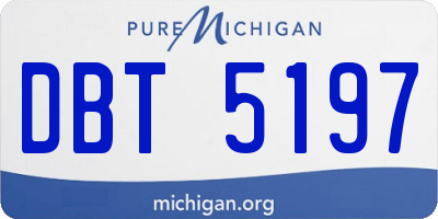 MI license plate DBT5197