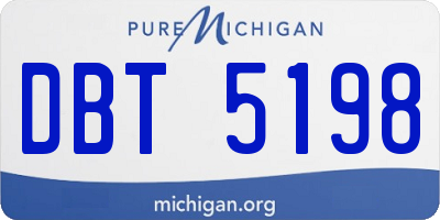 MI license plate DBT5198