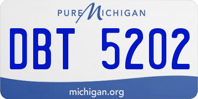 MI license plate DBT5202