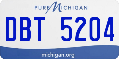 MI license plate DBT5204