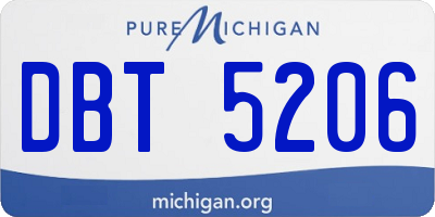 MI license plate DBT5206